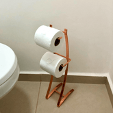 Porta Papel Higiênico Aço Piatina 2 Rolos Rose Gold - Ela Decora